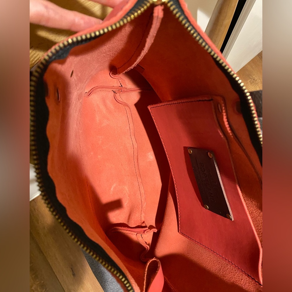 NEW Portland Leather Goods Medium Zip Tote and Utility Bag Bundle in Tulip π·π· - Picture 6 of 13